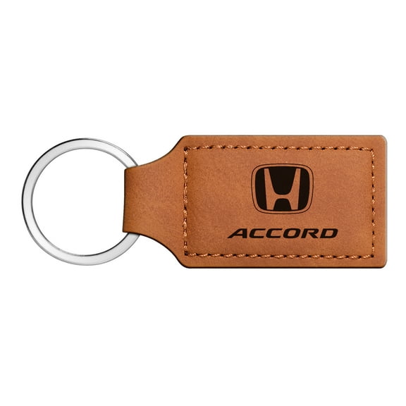 iPick Image for Honda Accord Rectangular Brown Leather Key Chain, Official Licensed