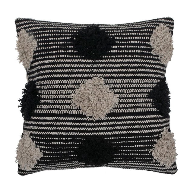 Coussin Tissé À La Main En Coton (Pompom) - Ensemble De 2