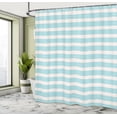 thumbnail image 5 of Ambesonne Grunge Shower Curtain, Striped and Grunge Brush, 69"Wx84"L, Pale Blue Off White, 5 of 5