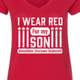 thumbnail image 4 of Inktastic I Wear Red for My Son Remember Everyone Deployed Women's V-Neck T-Shirt, 4 of 5