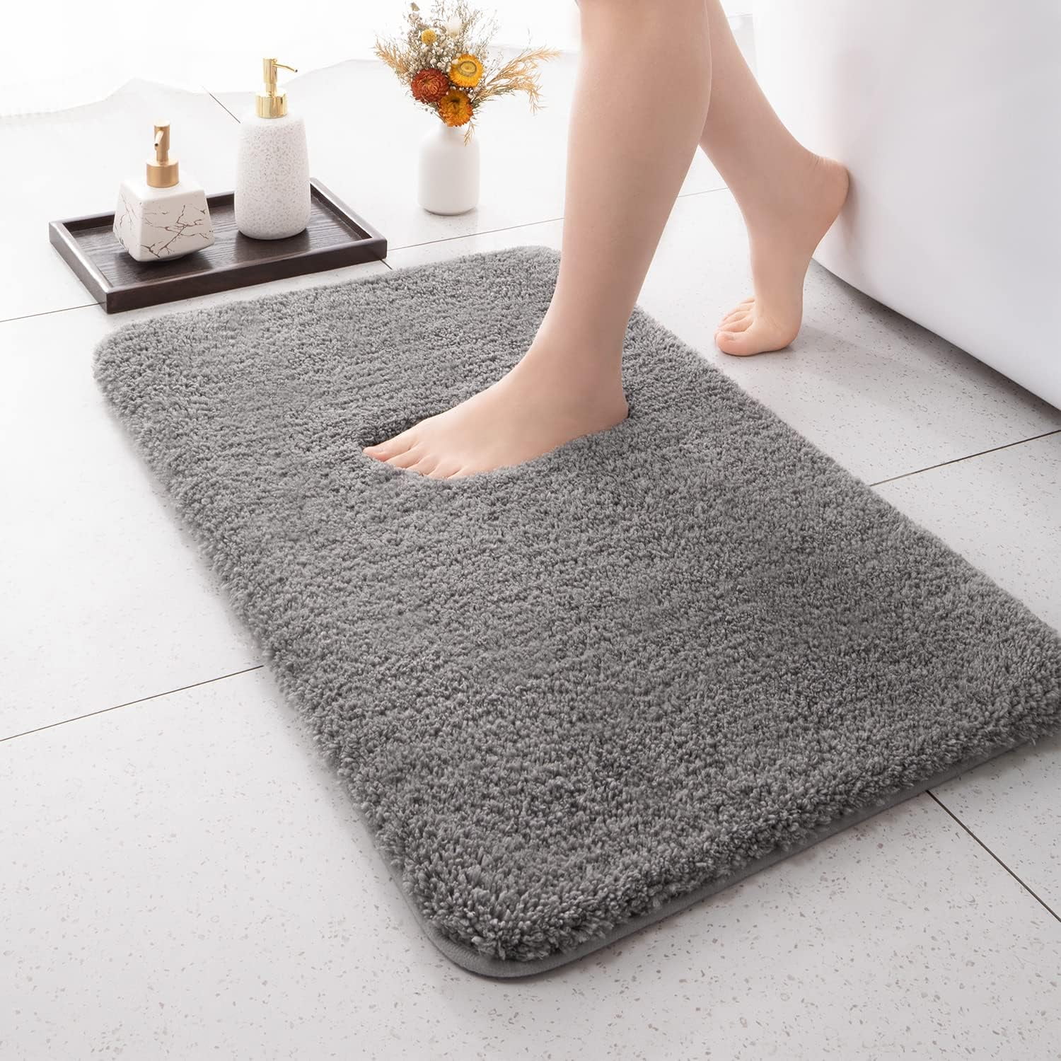 TWINNIS Micrifiber Bathroom Rug Mat NonSlip Absorbent Mat Bathroom