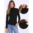 thumbnail image 2 of DARING DIVA Women's Mock Turtleneck Long Sleeve Fitted Pullover Sweater XL Black, 2 of 6