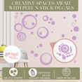 thumbnail image 3 of Wall Vinyl Sticker Decal Circles, Rings, Dots Shapes 25+pc 11in Large Home Decor, Lilac, 3 of 6