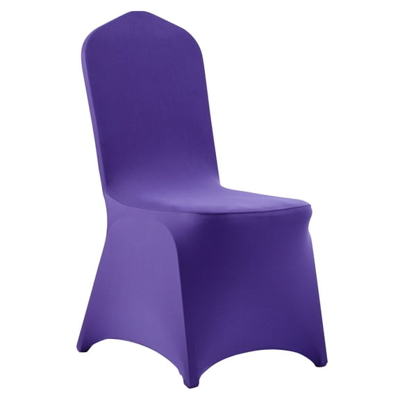 KFFKFF 50 Pcs Purple Chair Covers, Polyester Spandex Stretch Slipcovers for Weddings, Parties, Dining, and Banquets, Flat-Front Design, Fits Chairs up to 20.08 x 17.72 x 37.4 inches