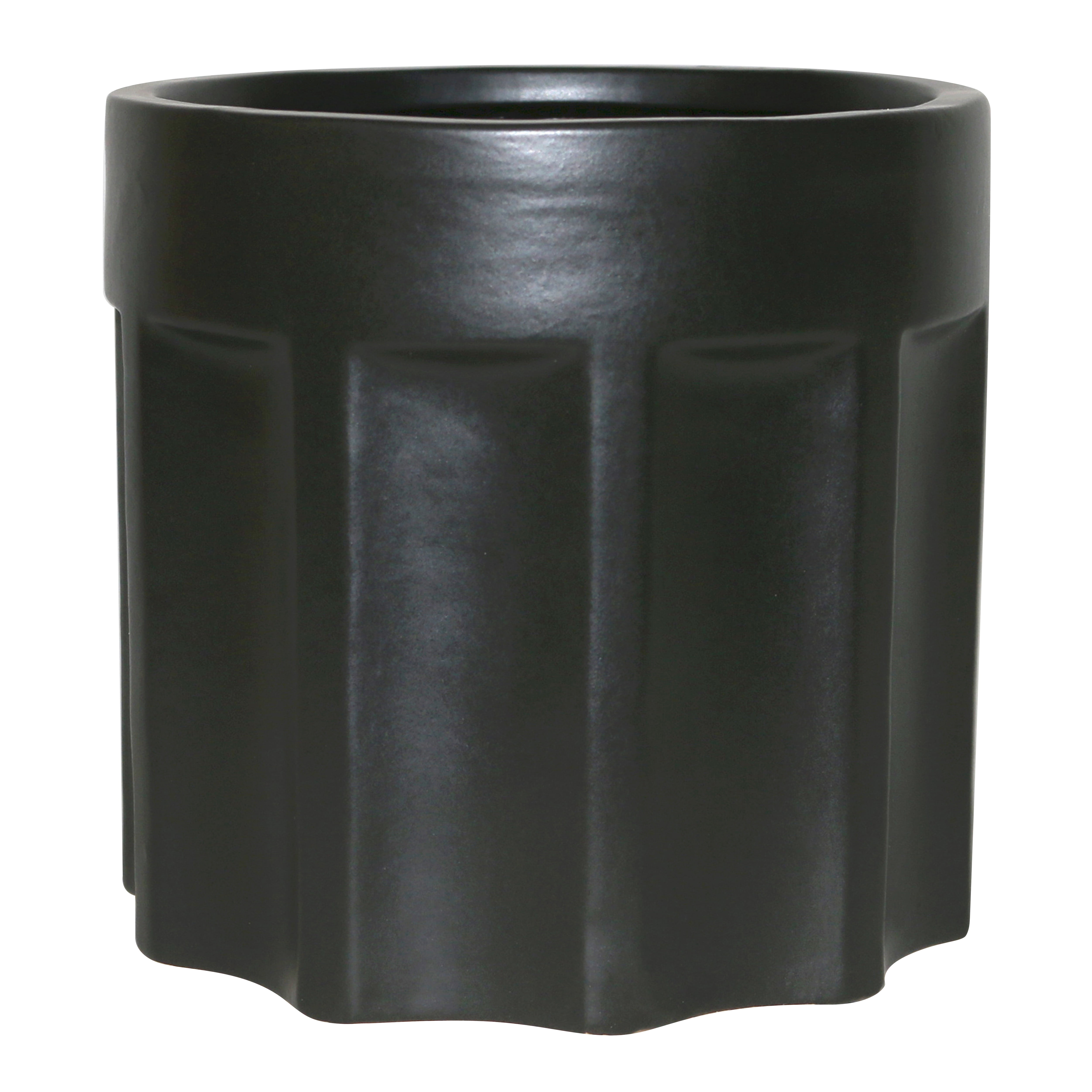 Better Homes & Gardens 5" x 5" x 5" Round Black Ceramic Plant Planter