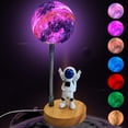 thumbnail image 1 of Lámpara de escritorio WLHONG Moon Astronaut 3D, 7 colores, luz nocturna USB, 1 of 7