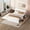 White+Oak, variant on Space-efficient Bed - White High Gloss Full Bed with Trundle and Drawers for Small Spaces