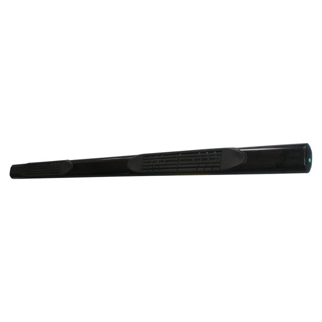 TrailFX Nerf Bar A1530B TFX 4 Oval Tube Side Steps; With Step Pads; 4 Inch Oval Straight; Powder Coated; Black; Mild Steel; With Welded End Caps; Rocker Panel Mount