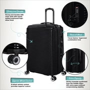it luggage Traversed 3 Piece Hardside 8 Wheel Expandable Luggage Suitcase Spinner Set, Black