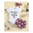 thumbnail image 2 of ZAXARRA 3 Pcs Tenues Décontractées pour Nouveau-Né, Body à Manches Courtes Col Rond Imprimé Lettre + Short Imprimé Baseball + Bandeau Nœud, 2 of 9