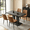 Gray+Brown（A）, variant on 46.2" Dining Table,Modern Square Dining Table for 4-6 People,Rectangular Dining Room Table with Sturdy Pedestal Base，Rectangle kitchen Table for Living Room, Apartment