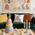thumbnail image 7 of Under $5 Easter Embroidered Throw Pillow Covers 18x18" Easter Decorative Pillow Cases Easter Bunny Decorations Rabbit Pattern Sofa Couch Cushions for Happy Easter Spring Decor, 7 of 7