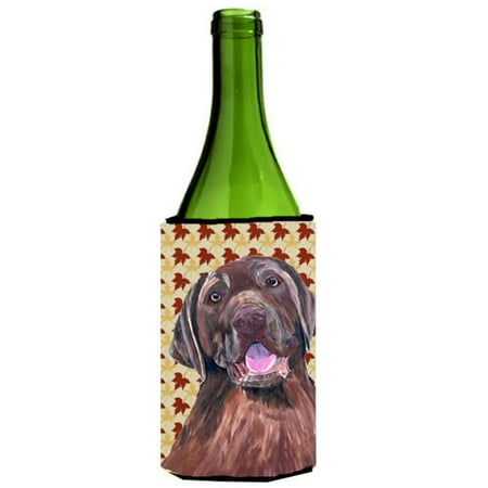 

Labrador Chocolate Fall Leaves Portrait Wine bottle sleeve Hugger - 24 oz.
