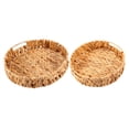 thumbnail image 3 of 2Pcs Round Braided Tray Made of Seagrass Water Hyacinth Set 33cm + 28cm Diameter Fruit Bowl water hyacinth, 3 of 6