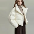 thumbnail image 4 of UPPADA Quilted Puffer Jacket for Womens Oversized Cropped Puffy Quilted Winter Jackets Coat with Pockets Ladies Fall Jackets,Woman Coat for Winter Beige,L, 4 of 4