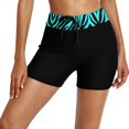 thumbnail image 3 of Swim Shorts for Women Printed High Waist Swimsuit Bottom Loose Fit Sports Yoga Swim Bottoms Black L, 3 of 7