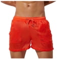 thumbnail image 2 of Viluyesy Mens Swim Trunks, Drawstring Quick Dry Lightweight Beach Loose Casual Board Shorts Orange M, 2 of 5