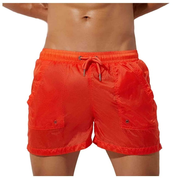 Men‘s Light Translucent Easy take Holiday Board Shorts See Through Surf Board Shorts Fitness Beach Shorts