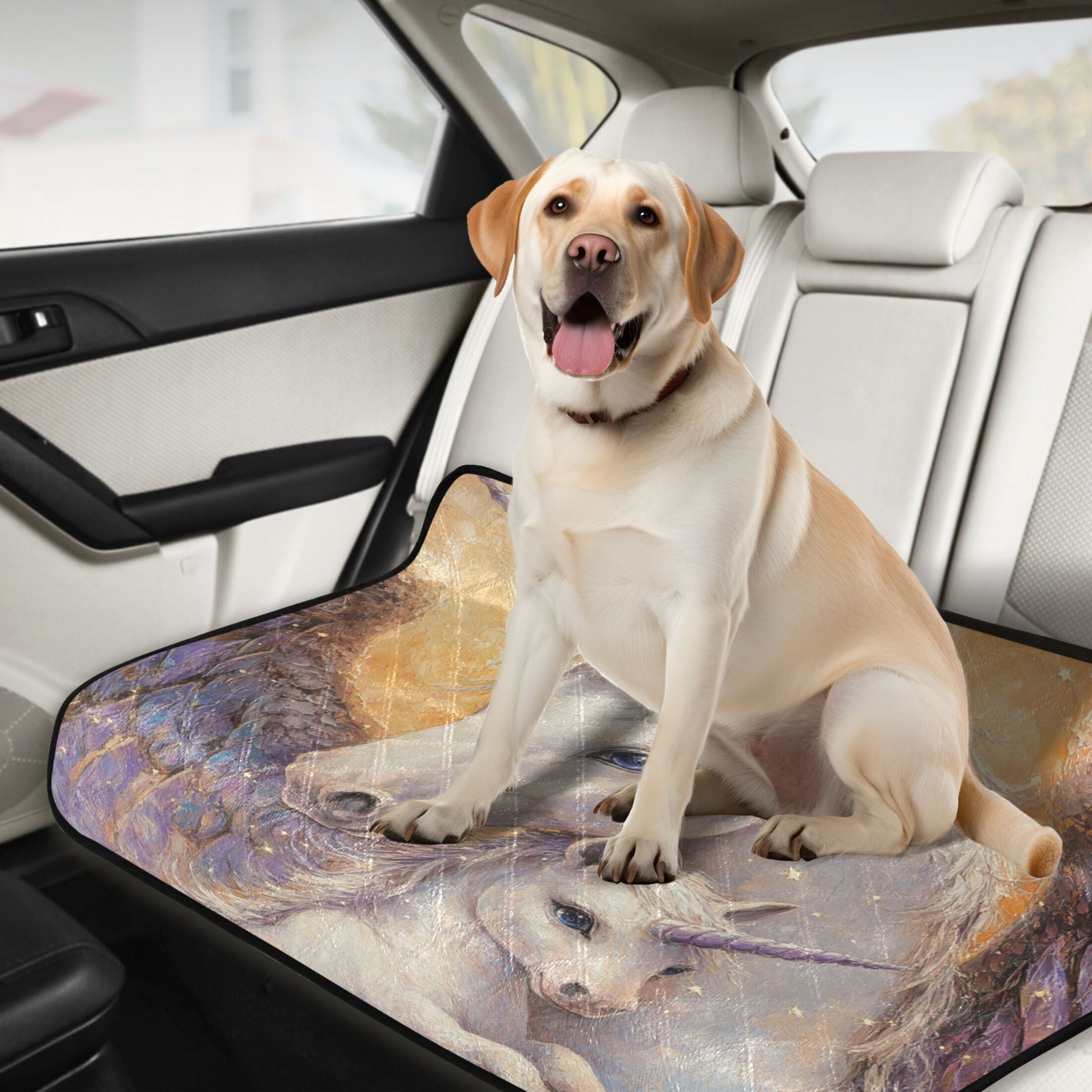 Qxltty Unicorn Family Cat litter Pads Pet Set of 3 Diaper Mats Center Anti-leakage Layer Absorbent Soft and Comfortable