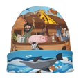 thumbnail image 7 of Naloa Animals on Noah's Ark Floating Soft Beanie Hat, Knit Beanie Daily Beanie in Fine Knit for Women Men Winter Travel, Outdoor, 7 of 7