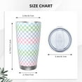 thumbnail image 4 of Lsque Colorful Checkerboard Pattern 20oz Car Cup with Lid and Straw, Insulated Coffee Cup with Straw Topper, Spill Proof Travel Coffee Mug, Stainless Steel Tumble-Without Straw, 4 of 8
