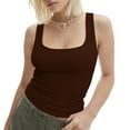 thumbnail image 5 of YESGG Women’s 2024 Square Neck Double Lined Tank Top Sleeveless,Summer Tops Basic Tight Shirts, 5 of 7