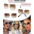 thumbnail image 3 of FEISEDY Women Oversized Square Sunglasses Pearl Design Ladies 2021 New Luxury Fashion Big Shades B2747, 3 of 15