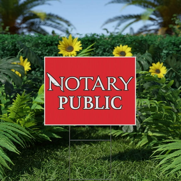 Notary Services, Notary Public Yard Sign, 18x12, 24x18, 36x24, Double Sided H-Stake Included, v4