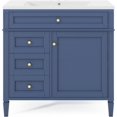 thumbnail image 6 of 36" Bathroom Vanity with Sink Top,Modern Freestanding Bathroom Vanities with Storage Drawers,Wood Bathroom Cabinet Set with Sink Combo,Soft Closing,Solid Wood Frame, 6 of 7