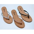 thumbnail image 6 of Iynx Women's Sandals Rhinestone Thong Flip Flop, Silver, Size 6-10, 6 of 6