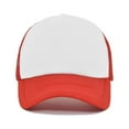 thumbnail image 4 of ZJXFGS Trucker Hats Women Cooling Hats for Women Mens and Womens Sponge Color Matching Simple Casual Peaked Cap Travel Holiday Sports Cap Visor Hats for Women Red One Size, 4 of 4