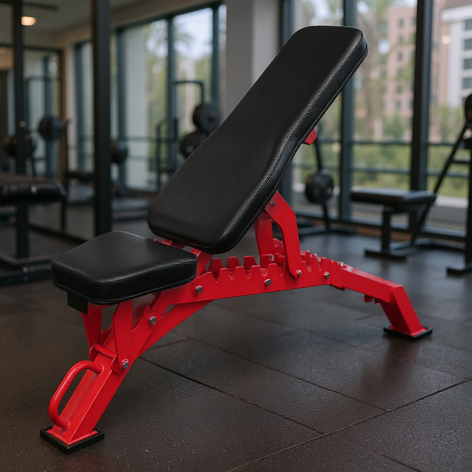 Btidfty Adjustable Weight Bench for Home Gym Strength Training 1300LBS Weight Capacity Incline Decline Flat Utility Workout Bench Fitness Equipment (Red)