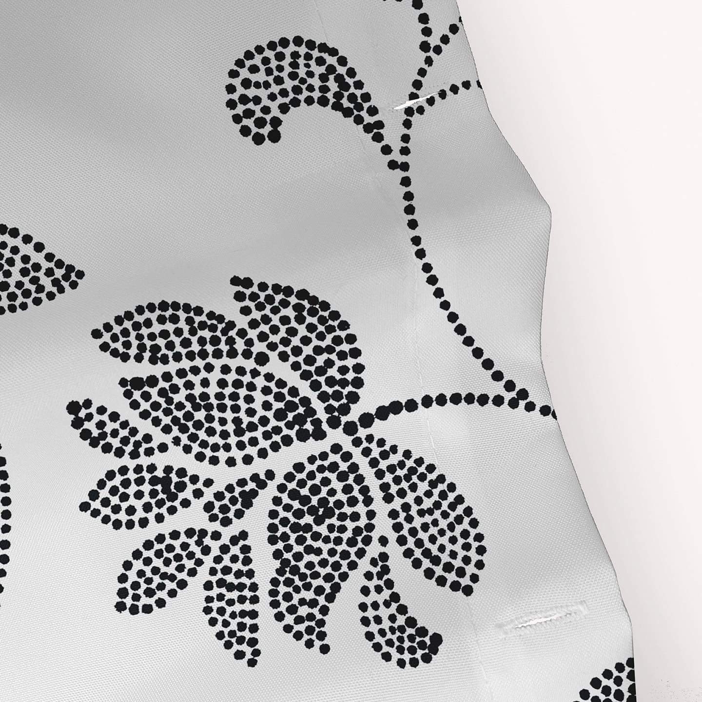 Simply Daisy 70" W x 73" L Traditional Floral Polyester Shower Curtain, Black [1 Ct]