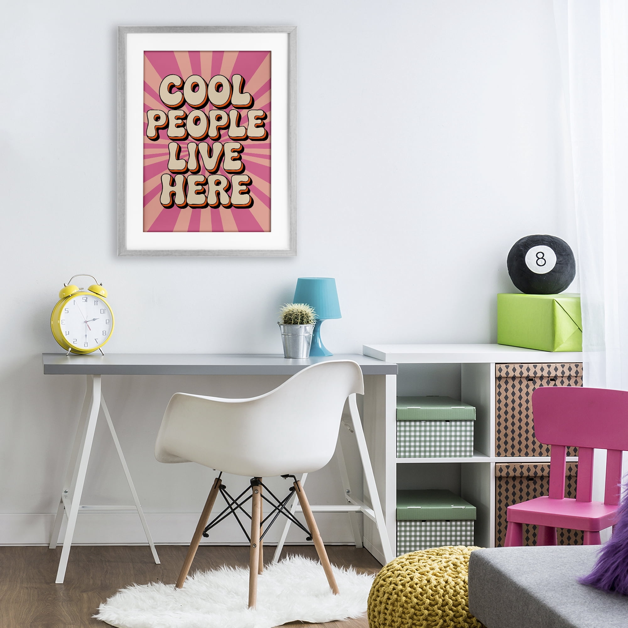 Stupell Industries Groovy Cool People Live Here Gray Framed Print Under Glass, design by Andreas Magnusson