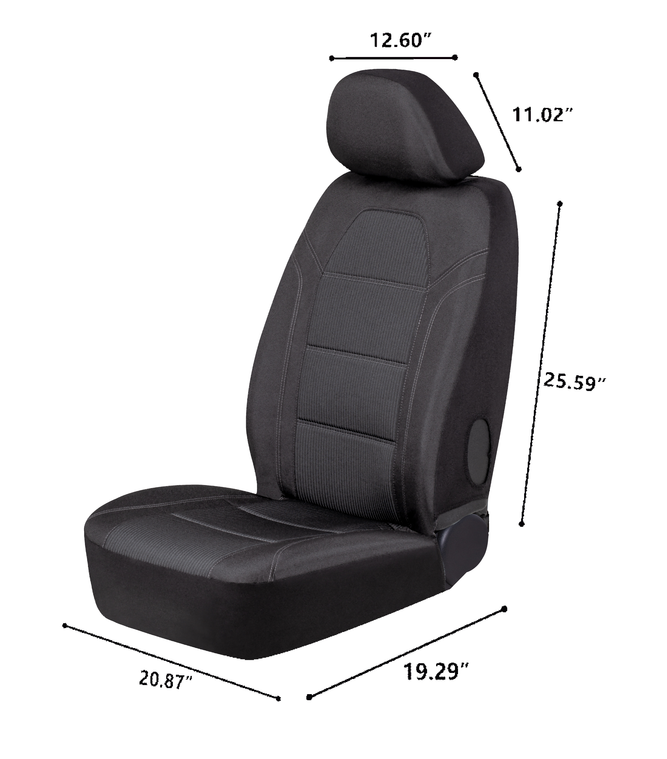 Auto Drive 2PC Truck Seat Cover Santos, Jacquard Black Universal Fit,  2202SC08