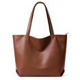 thumbnail image 1 of Bolso WLLWOO de piel vegana suave para mujer, color marrón, 1 of 7