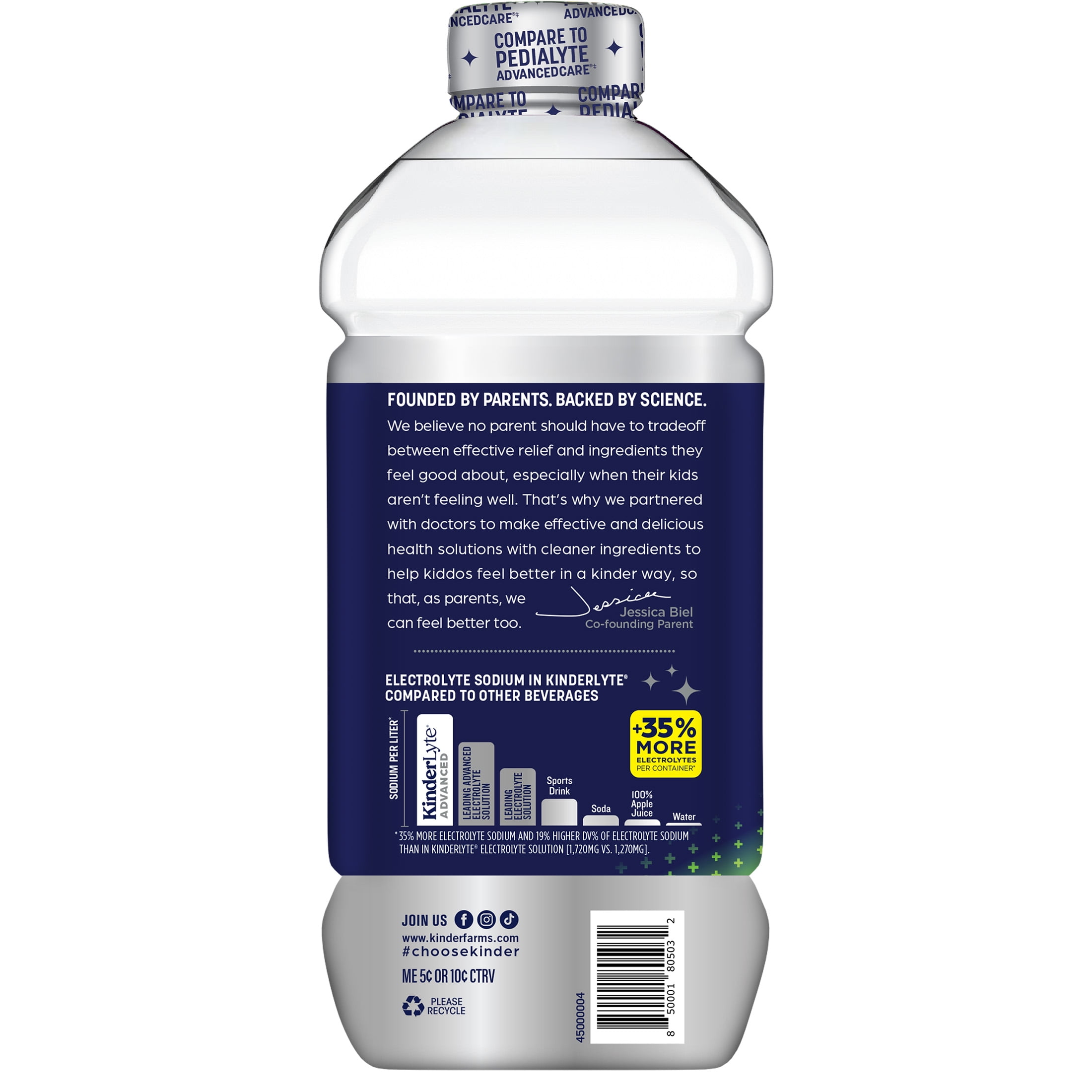 Kinderfarms KinderLyte Advanced Electrolyte Solution Drink for Kids & Adults, Lemon Lime, 33.8 fl oz Bottle