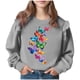 thumbnail image 2 of Vestido de verano para niña con estampado de flores de Pascua, manga corta, bolsillos con volantes y cuello redondo, top de poliéster, 2 of 5