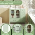 thumbnail image 6 of Harper & Bright Designs 36" Bathroom Vanity with Sink, Modern Bathroom Cabinet Freestanding with Drawers, Wood Bathroom Storage Cabinet with Glass Doors, Green, 6 of 14