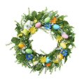 thumbnail image 3 of Corona de Pascua de 24 pulgadas, corona de huevos de Pascua para puerta de entrada, corona decorativa de flores artificiales para pared de granja de p, 3 of 9