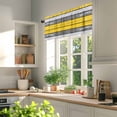 thumbnail image 3 of Coastal Style Valances for Windows, 60 x 18in, Retro Gray Yellow Stripes Wood Grain Rod Pocket Kitchen Valance Curtain Light Filtering Window Treatments for Living Room Bedroom, 1 Panel, 3 of 7