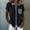 #0228-Black, variant on Women's Short Sleeve Button Down Shirts with Denim Print, Lapel Collar Blouses with Color Block Patchwork, Soft Stretchy Casual Tops with Faux Denim Style for Spring Summer Gift