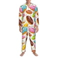 thumbnail image 3 of Zufioo Color Donut Mens Pajamas Set, Mens Long-Sleeved Pajama and Pajama Pants,Pajamas Para Hombres,Men's Sleepwear-Large, 3 of 7