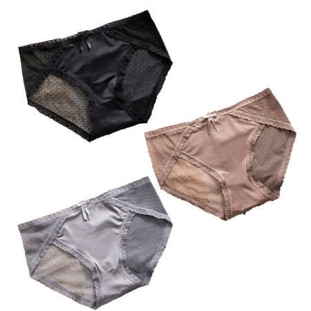 

Women s Seamless Briefs Pack of Ice Silk Panties Mid-Rise No Show Underwear