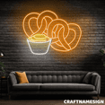 thumbnail image 2 of Craftnamesign Pretzel Neon Sign, Restaurant Wall Art, Bakery Wall Decor, 2 of 5