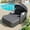 Gray, variant on Outdoor Daybed, Patio Sunbed with Adjustable Canopy, PE Rattan Double Lounge Bed with Cushions and Pillows, Outdoor Lounge Bed  for Garden Poolside Backyard