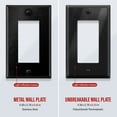 thumbnail image 3 of ENERLITES Decorator Switch Metal Wall Plate, Outlet Cover, Corrosion Resistant, Standard Size 1-Gang 4.50" x 2.76", 430 Stainless Steel, 7731-BG, Black Gloss, 3 of 5