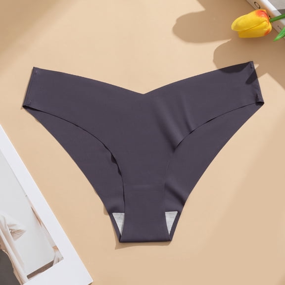 Women's Low Waist Panties Seamless Briefs Breathable Underpants Yoga Underwear Women Underwear Cotton Gray M