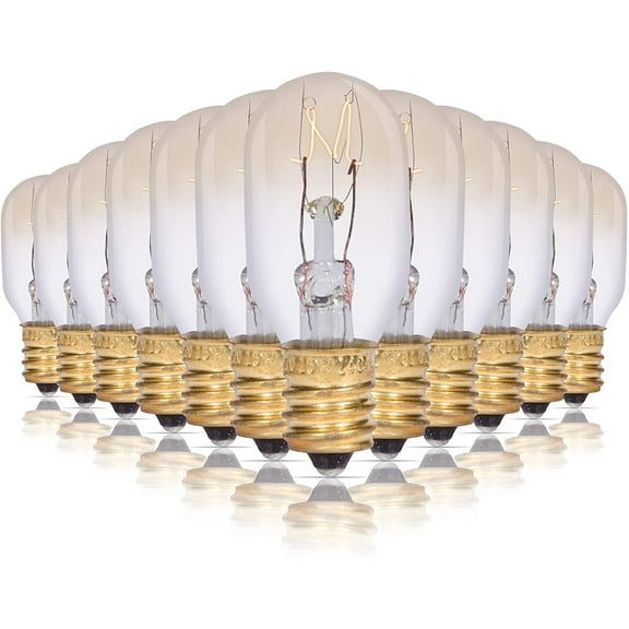 Simba Lighting T6.5 15W Replacement Bulb Mini Tube Shape 120V, E12 Candelabra Base, 2700K, 12-Pack
