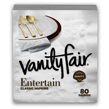 Vanity Fair Entertain Paper Napkins, 3-ply White, 80ct